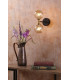 Takara Wall Light Matt Black and Bronze With Twisted Amber Glass-2
