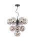 Vine 10 Light Ceiling Pendant Satin Black With Closed Organic Smoked Glass