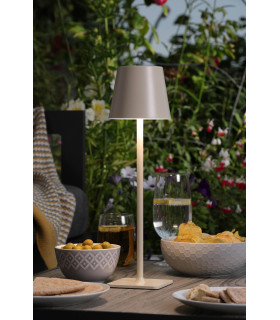 Derrick Rechargeable Outdoor Table Lamp Satin Taupe LED IP54-2