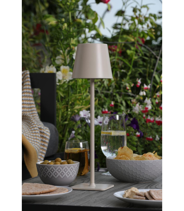 Derrick Rechargeable Outdoor Table Lamp Satin Taupe LED IP54-5