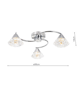Dilys 3 Light Semi-Flush Polished Chrome-2