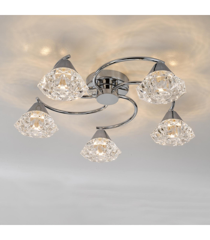 Dilys 5 Light Semi-Flush Polished Chrome-5