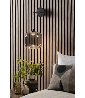 Eileen Ceiling Pendant/Wall Light Matt Black and Smoked Glass LED-2