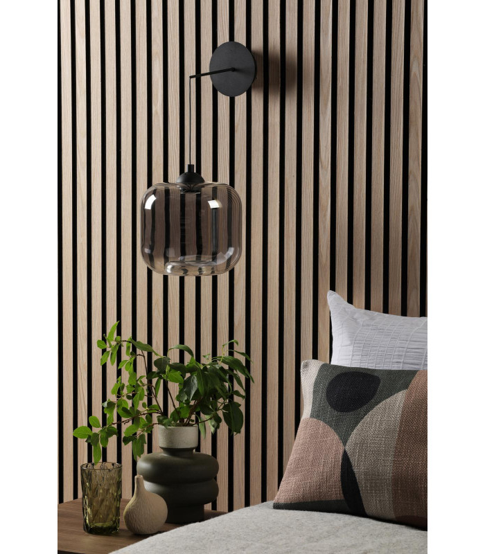 Eileen Ceiling Pendant/Wall Light Matt Black and Smoked Glass LED-3