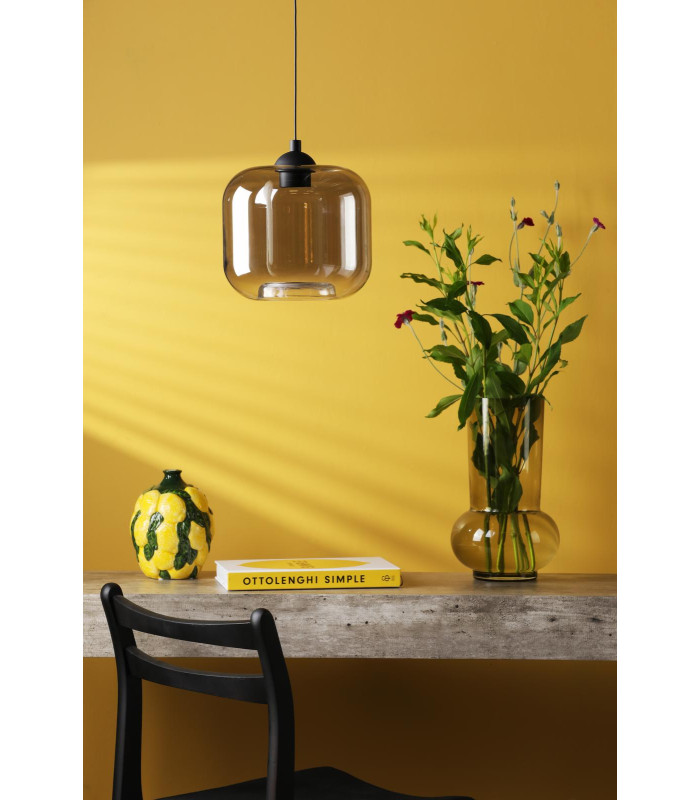 Eileen Ceiling Pendant/Wall Light Matt Black and Smoked Glass LED-4