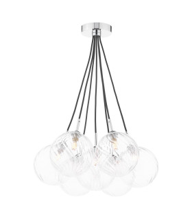 Elpis 7 Light Cluster Ceiling Pendant Polished Chrome With Closed Glass-1