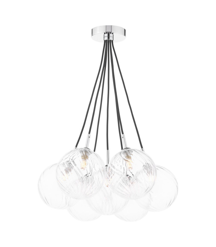 Elpis 7 Light Cluster Ceiling Pendant Polished Chrome With Closed Glass-1