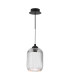 Eileen Ceiling Pendant/Wall Light Matt Black and Ribbed Glass LED-4
