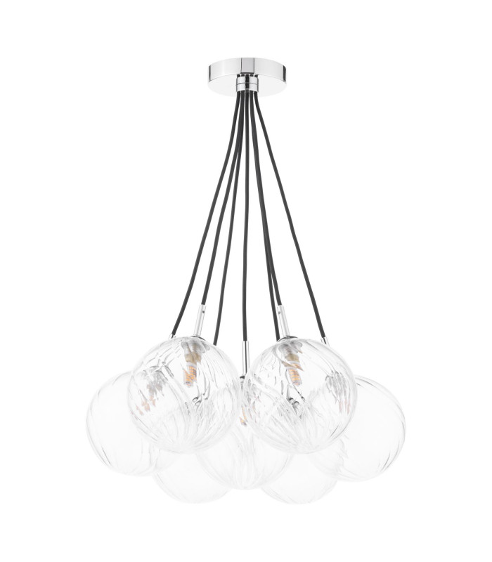 Elpis 7 Light Cluster Ceiling Pendant Polished Chrome With Closed Glass-3