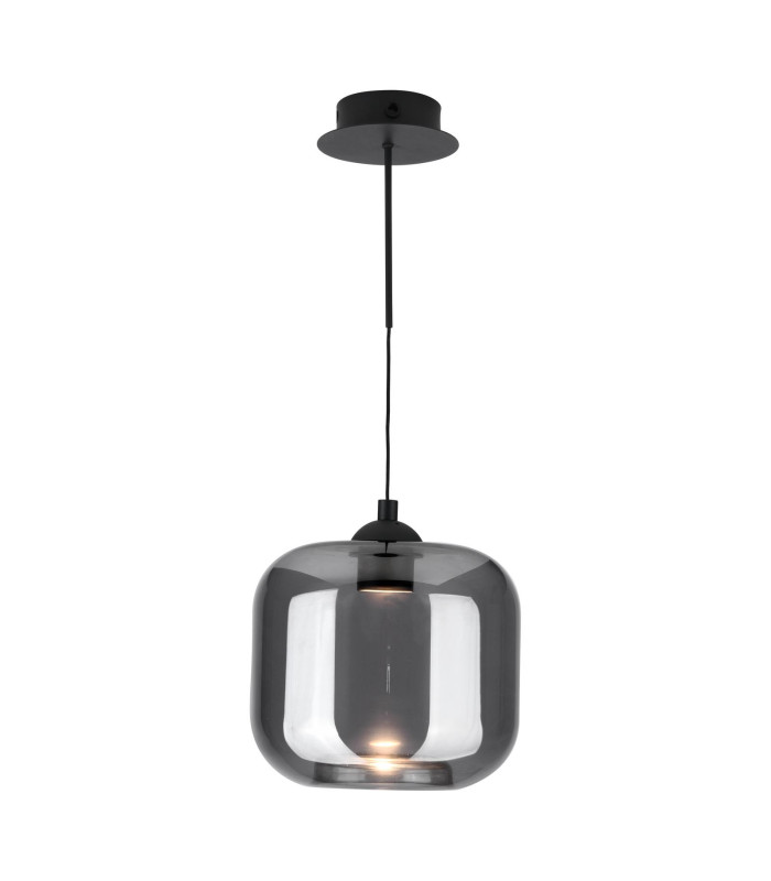 Eileen Ceiling Pendant/Wall Light Matt Black and Smoked Glass LED-7