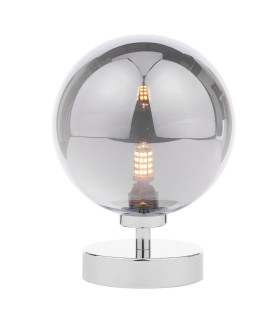 Esben Touch Table Lamp Polished Chrome With Smoked Glass-1