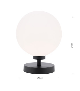Esben Touch Table Lamp Matt Black With Opal Glass-2