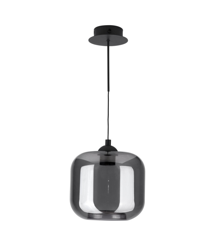Eileen Ceiling Pendant/Wall Light Matt Black and Smoked Glass LED-8