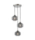 Fabrienne 3 Light Cluster Ceiling Pendant Satin Nickel and Smoked Glass-1
