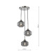 Fabrienne 3 Light Cluster Ceiling Pendant Satin Nickel and Smoked Glass-4