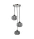 Fabrienne 3 Light Cluster Ceiling Pendant Satin Nickel and Smoked Glass-5