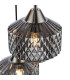 Fabrienne 3 Light Cluster Ceiling Pendant Satin Nickel and Smoked Glass-6