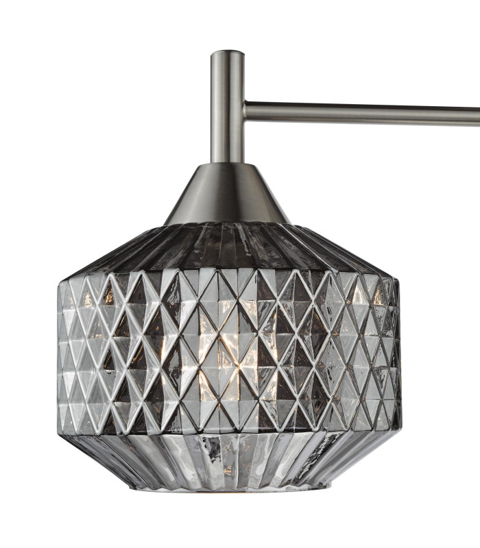 Fabrienne 3 Light Semi-Flush Satin Nickel and Smoked Glass-6