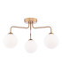 Feya 3 Light Semi-Flush Antique Bronze With Opal Glass-1