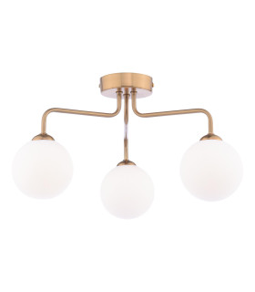 Feya 3 Light Semi-Flush Antique Bronze With Opal Glass-1