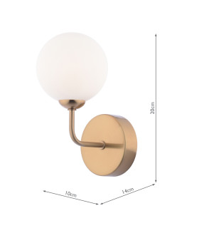Feya Wall Light Antique Bronze With Opal Glass-2
