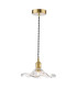 Hadano Ceiling Pendant Natural Brass and Wavy Glass-1
