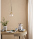 Hadano Ceiling Pendant Natural Brass and Scalloped Bell Glass-3