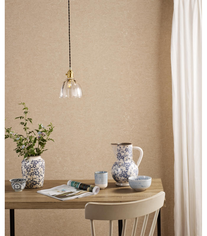 Hadano Ceiling Pendant Natural Brass and Scalloped Bell Glass-3