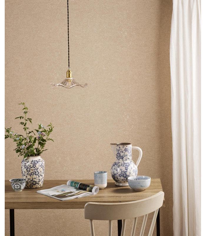 Hadano Ceiling Pendant Natural Brass and Wavy Glass-3
