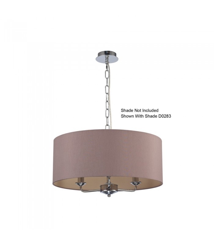 3 Light Multi Arm Ceiling Pendant without Shade, c, w 2m Chain, E14 Polished Chrome - 10