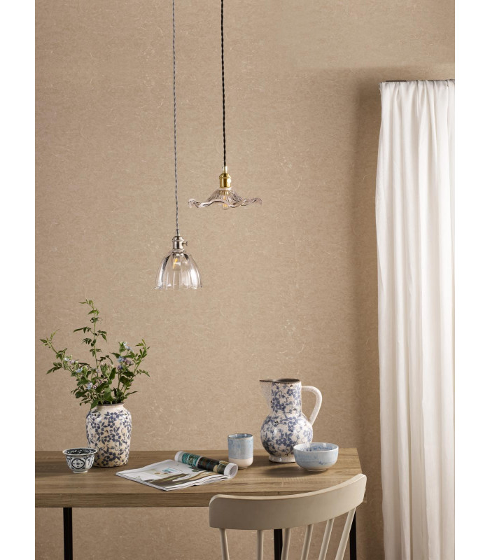 Hadano Ceiling Pendant Natural Brass and Wavy Glass-5