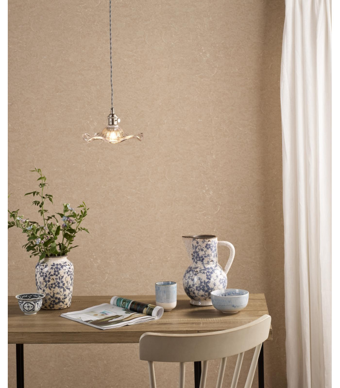 Hadano Ceiling Pendant Antique Chrome and Wavy Glass-2