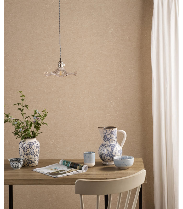 Hadano Ceiling Pendant Antique Chrome and Wavy Glass-3