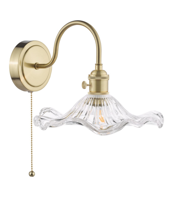 Hadano Wall Light Natural Brass and Wavy Glass-5
