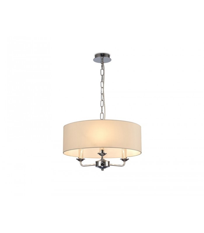 3 Light Multi Arm Ceiling Pendant without Shade, c, w 2m Chain, E14 Polished Chrome - 13