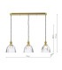 Hadano 3 Light Bar Ceiling Pendant Natural Brass and Scalloped Bell Glass-4