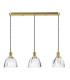 Hadano 3 Light Bar Ceiling Pendant Natural Brass and Scalloped Bell Glass-5