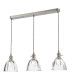 Hadano 3 Light Bar Ceiling Pendant Antique Chrome and Scalloped Bell Glass-1