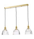 Hadano 3 Light Bar Ceiling Pendant Natural Brass and Scalloped Bell Glass-6
