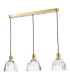 Hadano 3 Light Bar Ceiling Pendant Natural Brass and Scalloped Bell Glass-7