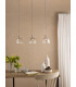 Hadano 3 Light Bar Ceiling Pendant Antique Chrome and Scalloped Bell Glass-3