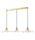 Hadano 3 Light Bar Ceiling Pendant Natural Brass and Wavy Glass-6