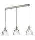 Hadano 3 Light Bar Ceiling Pendant Antique Chrome and Scalloped Bell Glass-5