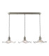 Hadano 3 Light Bar Ceiling Pendant Antique Chrome and Wavy Glass-1