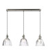 Hadano 3 Light Bar Ceiling Pendant Antique Chrome and Scalloped Bell Glass-6