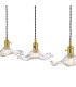 Hadano 3 Light Bar Ceiling Pendant Natural Brass and Wavy Glass-8