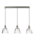 Hadano 3 Light Bar Ceiling Pendant Antique Chrome and Scalloped Bell Glass-7