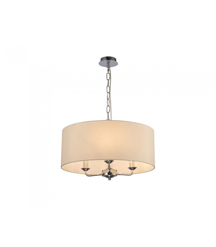 3 Light Multi Arm Ceiling Pendant without Shade, c, w 2m Chain, E14 Polished Chrome - 16
