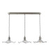 Hadano 3 Light Bar Ceiling Pendant Antique Chrome and Wavy Glass-5