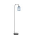 Idra Floor Lamp Satin Black and Blue Ribbed Glass-1